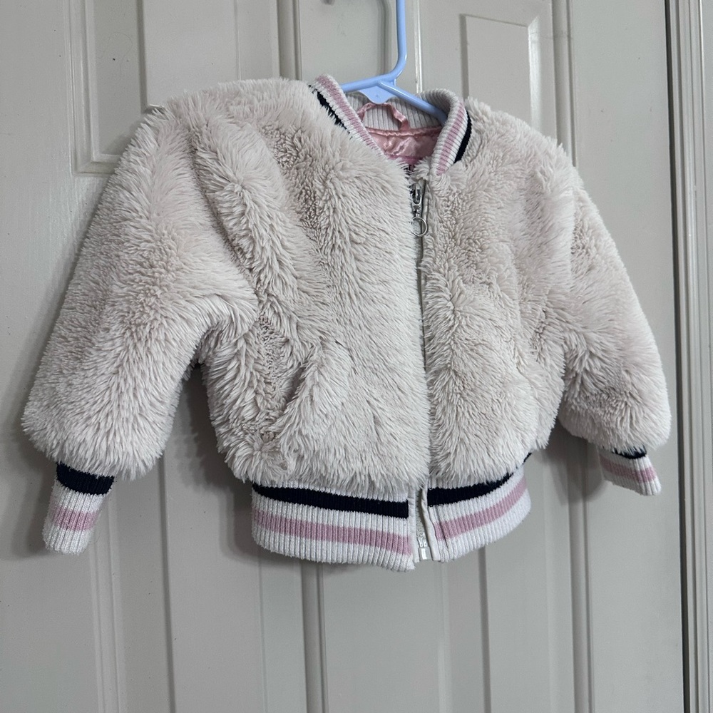 Urban Republic Cream Faux-Fur Bomber Jacket